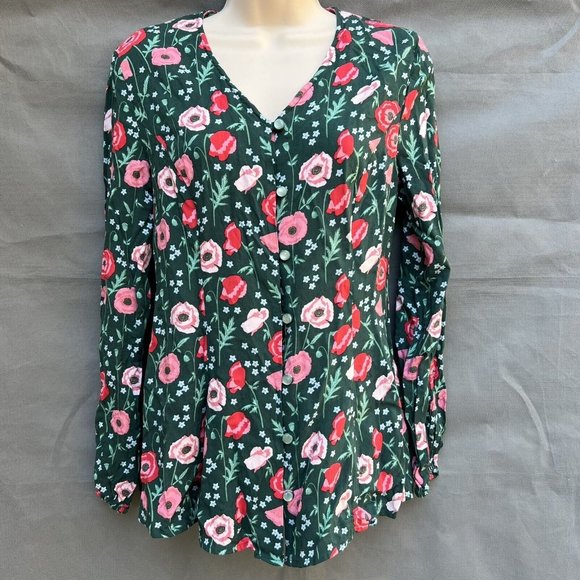 Matilda Jane Tops - NWT Matilda Jane Yesteryear Floral Button Up Blouse Tunic Women's Size XS